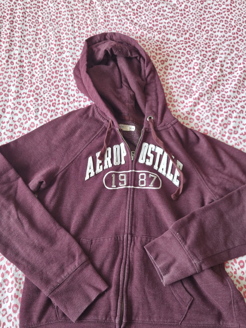 Aeropostale Girls' Burgundy Full-Zip Hoodie
